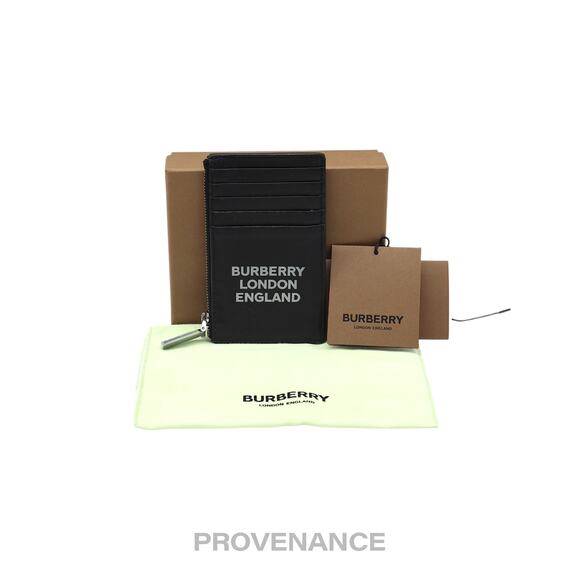 🔴 BURBERRY LONDON ENGLAND Zip Card Holder Wallet - Black - Picture 1 of 9